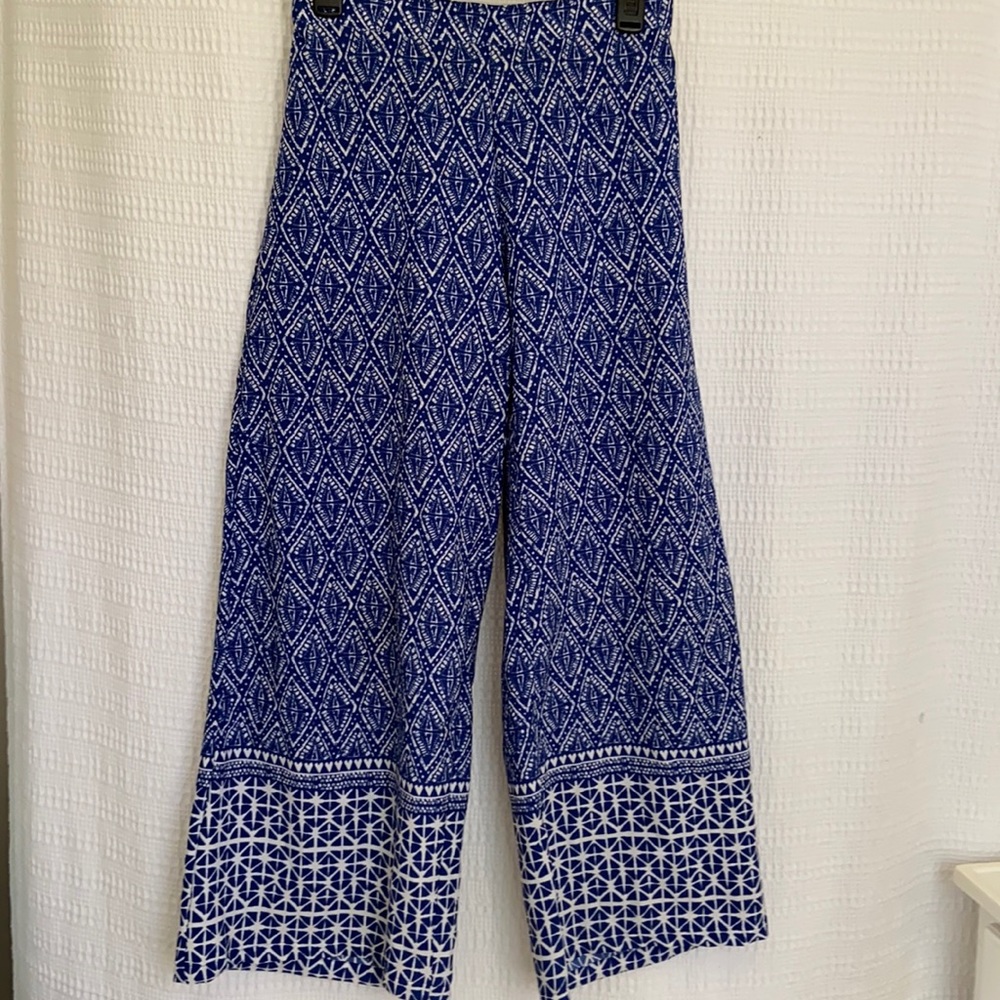 Rock Flower Paper Summer Pants Sz M Wide Leg